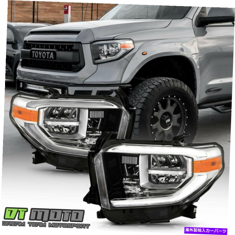 USヘッドライト 2018-2020トヨタツンドラクロムW / LED DRL LEDヘッドライトヘッドランプ左+右 For 2018-2020 Toyota Tundra Chrome w/LED DRL LED Headlights Headlamps Left+Right【並行輸入品】