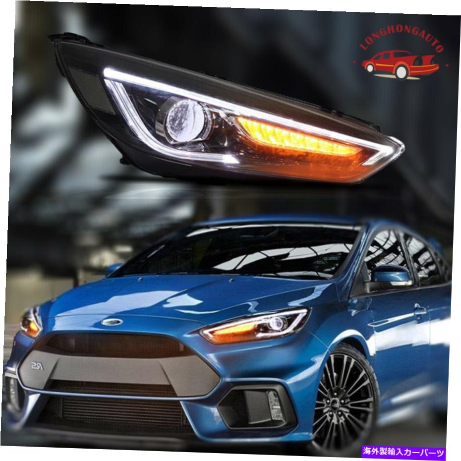 USヘッドライト 15-17フォーカスフォーカスのためのプロジェクターフロントランプのペアプロジェクターフロントランプ Pair Sequential LED Headlights Projector Front Lamps For 15-17 Ford Focus【並行輸入品】