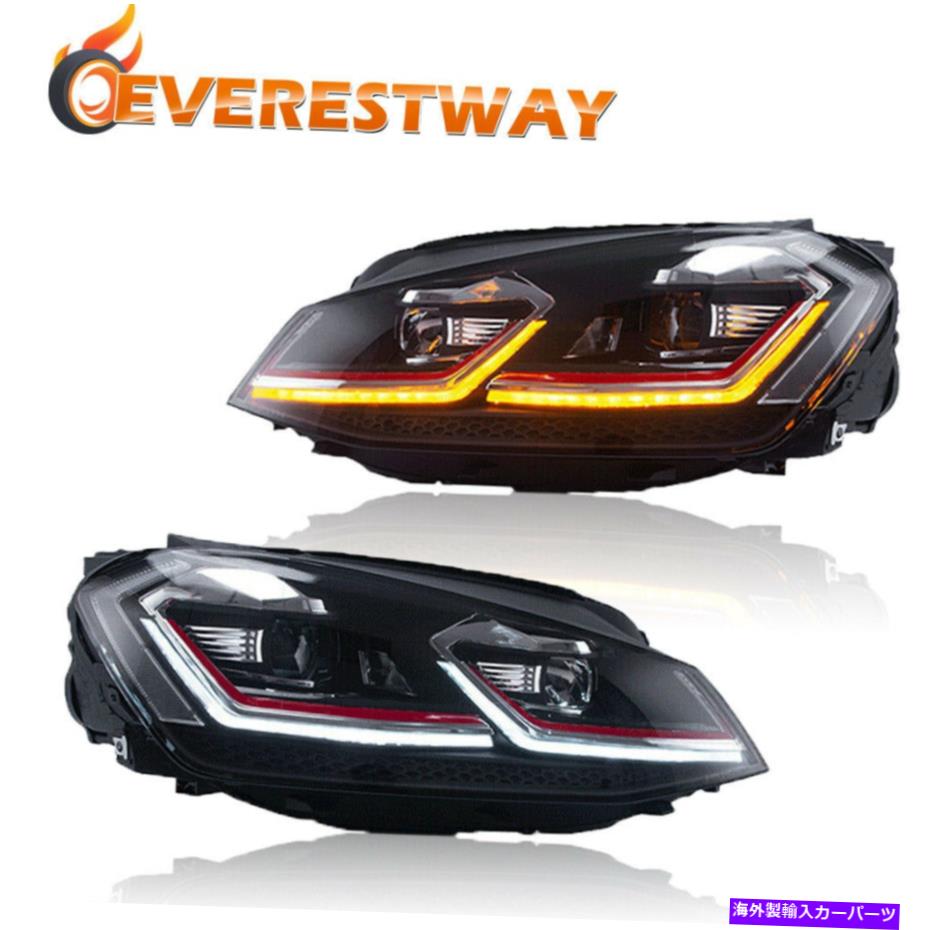 USヘッドライト シーケンスインジケータが付いている2013-18 VW Volkswagenゴルフ7の1対LEDヘッドライト 1 Pair LED Headlight for 2013-18 VW Volkswagen Golf 7 With Sequence Indicator【並行輸入品】