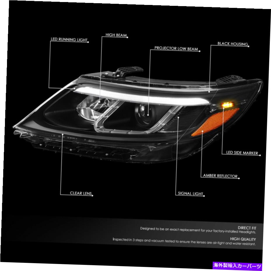 USヘッドライト [3D LED DRL] 14-15 Sorento EX SXブラック/アンバープロジェクターヘッドライトヘッドランプ [3D LED DRL]FOR 14-15 SORENTO EX SX BLACK/AMBER PROJECTOR HEADLIGHT HEAD LAMPS【並行輸入品】