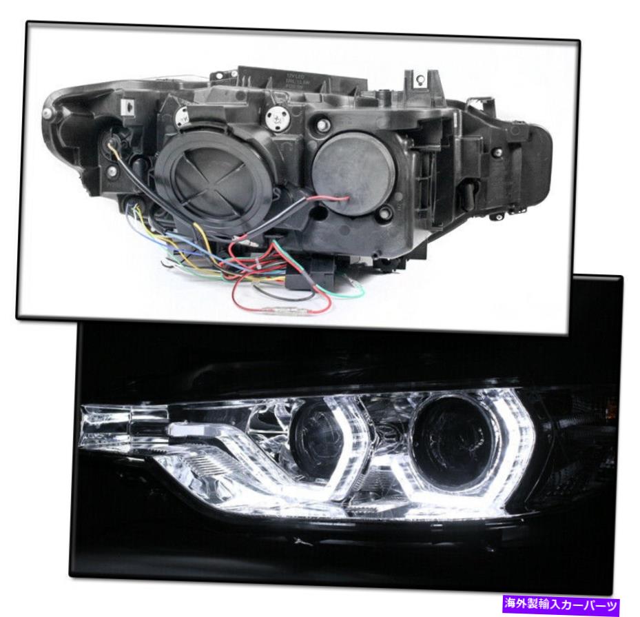 USヘッドライト 2012-2015 BMW F30 3シリーズ4DR LEDクロムプロジェクターヘッドライト+ブルーDRLランプ FOR 2012-2015 BMW F30 3-SERIES 4DR LED CHROME PROJECTOR HEADLIGHT +BLUE DRL LAMP【並行輸入品】