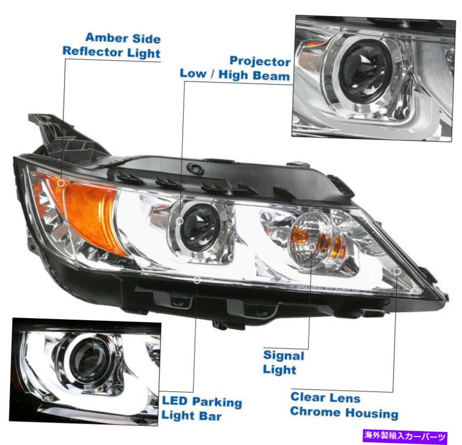 USヘッドライト 2014-2019 Chevy Impala LED二重チューブプロジェクタークロムヘッドライト+ DRLランプ For 2014-2019 Chevy Impala LED Dual Tube Projector Chrome Headlight+DRL Lamp New【並行輸入品】