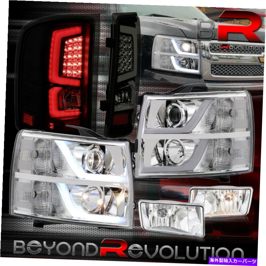 USヘッドライト 2007-2013 SilveradoヘッドライトアセンブリLEDスモークテールライト+クリア霧 For 2007-2013 Silverado Headlights Assembly LED Smoked Tail Lights + Clear Fogs【並行輸入品】 77,084円