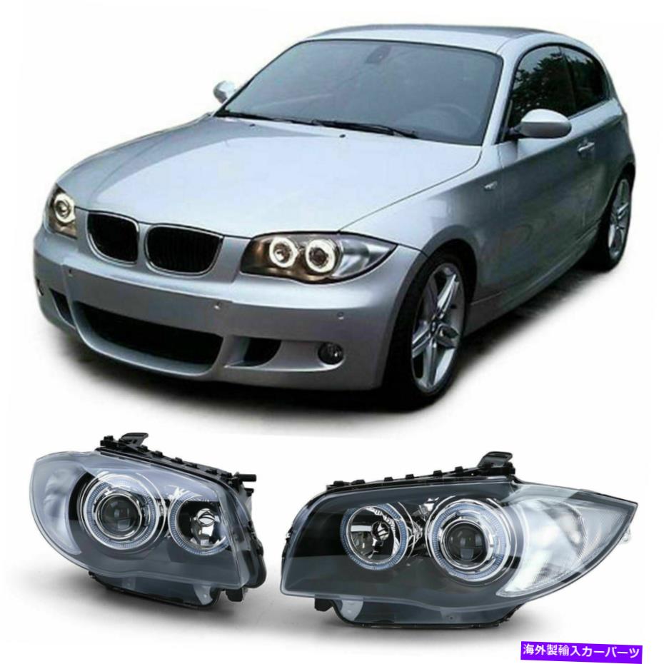 USヘッドライト BMWのためのAngel Eyes Haloと黒クリアフィニッシュヘッドライト1 E81 E82 E87 E88 Black clear finish headlights with angel eyes HALO for BMW 1 E81 E82 E87 E88【並行輸入品】 79,468円