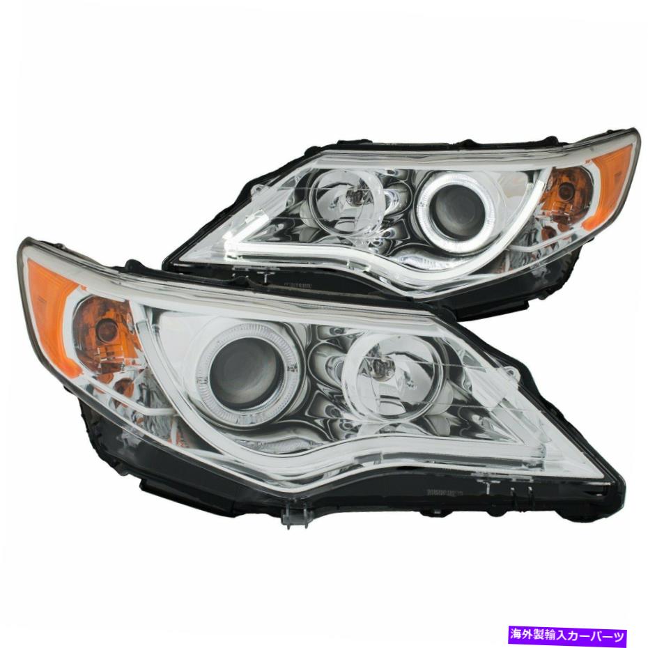 USヘッドライト 2012-2013トヨタCAMRY 121513のためのハローとアナゾクロムプロジェクターヘッドライト ANZO Chrome Projector Headlights with Halo For 2012-2013 Toyota Camry 121513【並行輸入品】