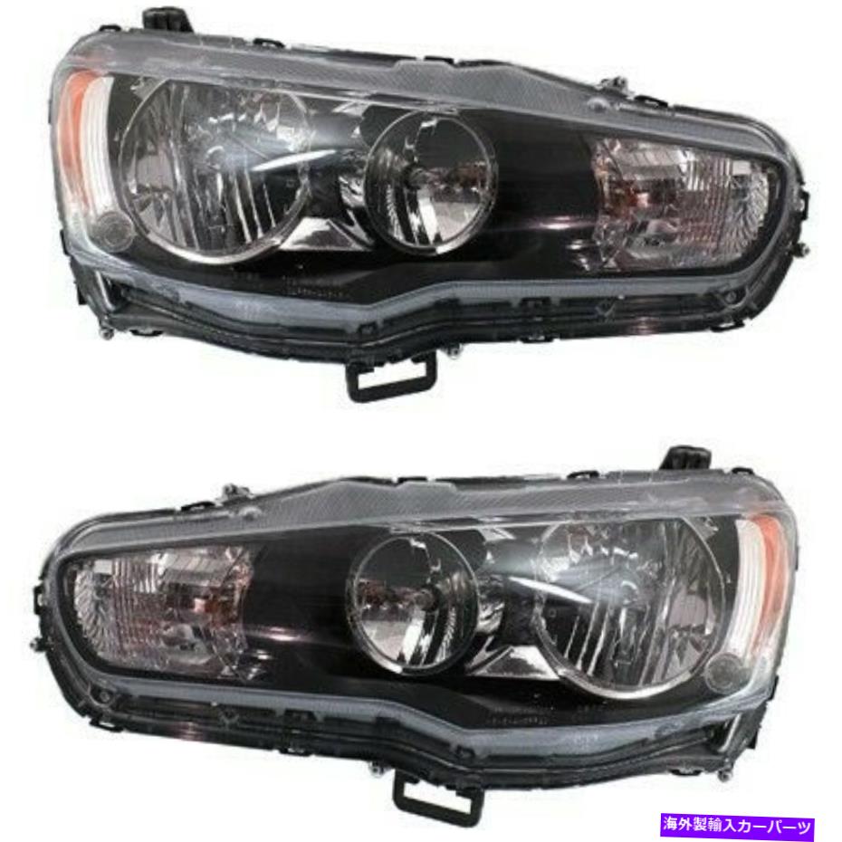 USヘッドライト Headlight 2009-2017 Mitsubishi Lancerが左右のMitsubishi Lancer 2pc Headlight Set For 2009-2017 Mitsubishi Lancer Left and Right With Bulb 2Pc【並行輸入品】