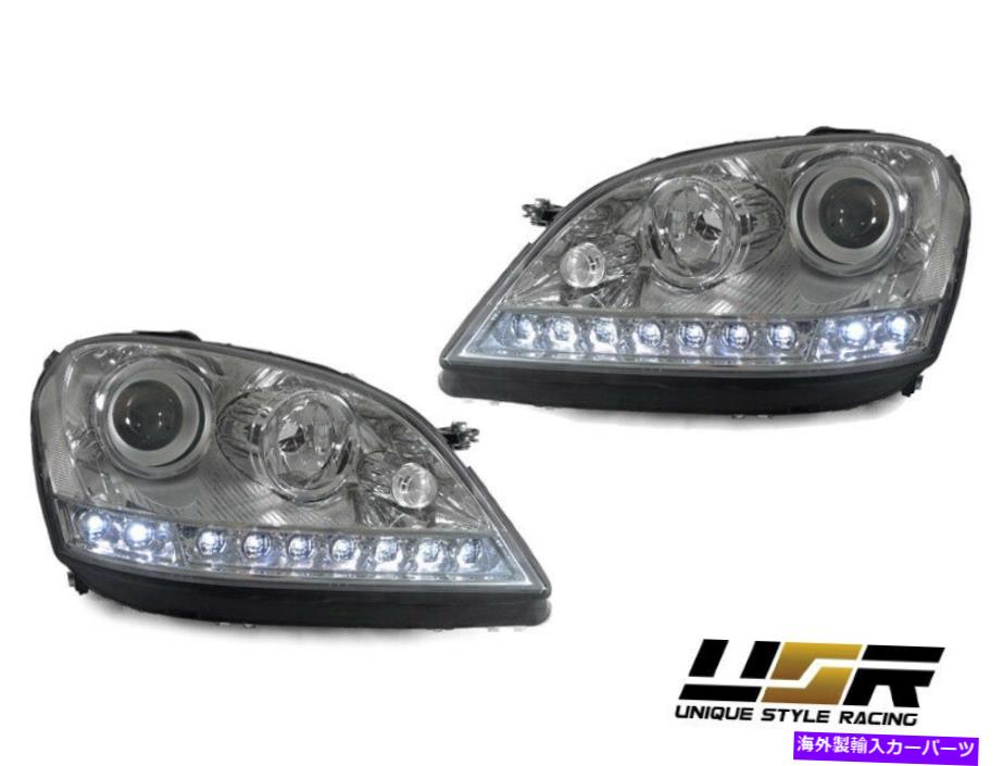 USヘッドライト 06-08メルセデスMLクラスのためのユーロクロームハウジングLEDストリッププロジェクターヘッドライト Euro Chrome Housing LED Strip Projector Headlight for 06-08 Mercedes ML Class【並行輸入品】