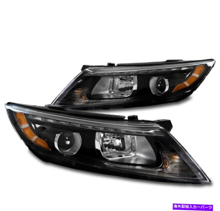 USヘッドライト 14-15 KIA Optima EX LX SX LEDのチューブプロジェクターヘッドライトヘッドランプブラックLH + RH For 14-15 Kia Optima EX LX SX LED Tube Projector Headlights Headlamp Black LH+RH【並行輸入品】