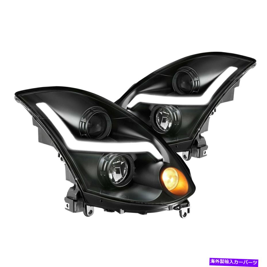 USヘッドライト Infiniti G35 2003-2007 CG Chrome LED DRLバープロジェクターヘッドライト For Infiniti G35 2003-2007 CG Chrome LED DRL Bar Projector Headlights【並行輸入品】