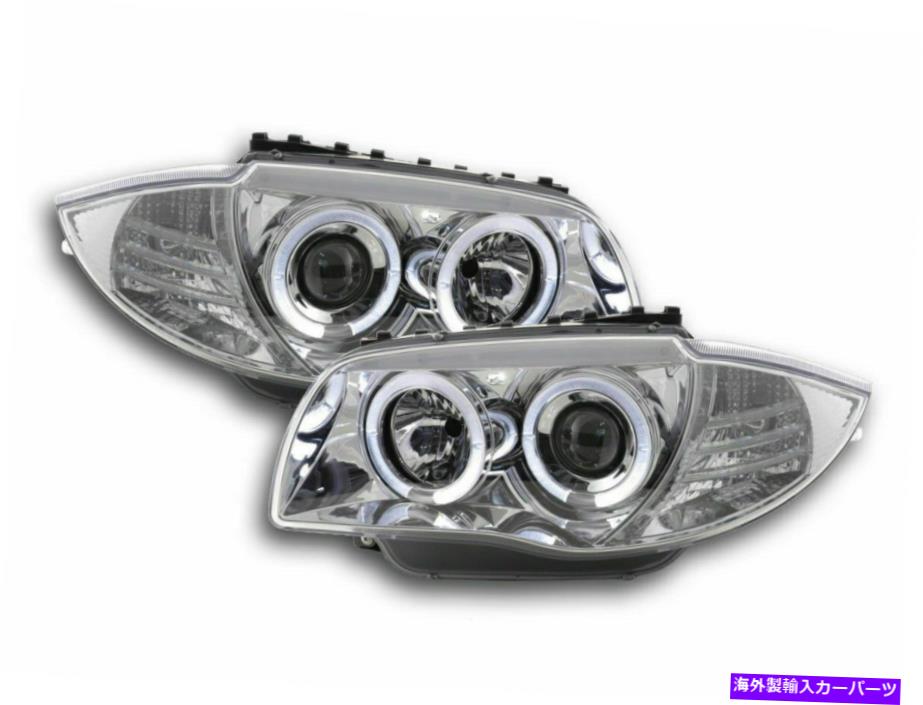 USヘッドライト 2004年からBMWタイプE87 E81のためのクロムクリアエンジェルアイハロゲンヘッドライト Chrome clear angel eye halogen headlights set for BMW Type E87 E81 from 2004【並行輸入品】｜Us Custom Parts Shop USDM