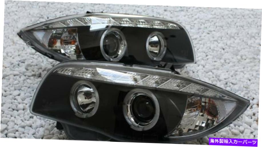USヘッドライト ブラッククリアフィニッシュエンジェルアイヘッドライトLED DRL for BMW E87 E82 E82 E88 04-11 Black clear finish angel eye headlights LED DRL for BMW E87 E81 E82 E88 04-11【並行輸入品】