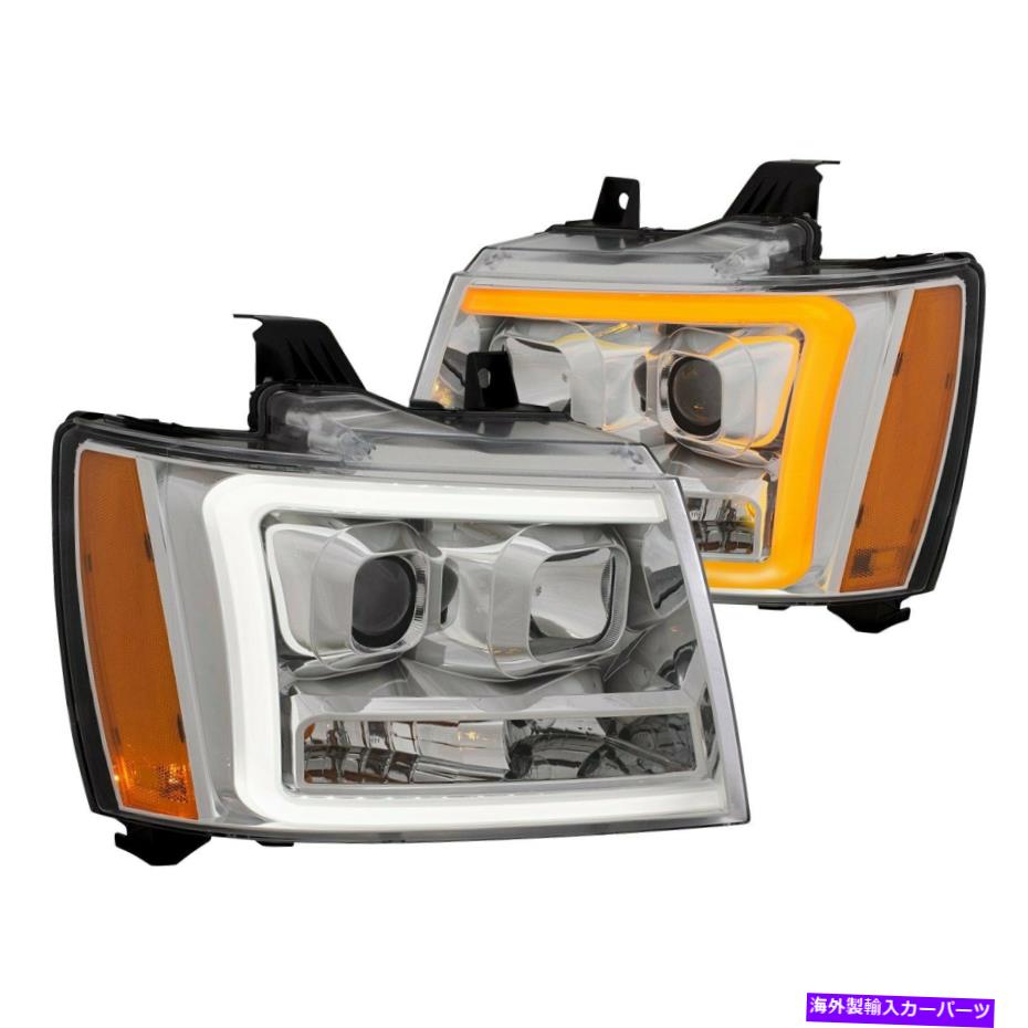 USヘッドライト Chevy Tahoe 07-14 Anzo ChromeスイッチバックLED U-BARプロジェクターヘッドライト For Chevy Tahoe 07-14 Anzo Chrome Switchback LED U-Bar Projector Headlights【並行輸入品】ヘッドライト