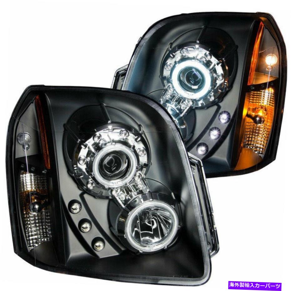USヘッドライト GMC Yukon 2007-2014のためのHalo CCFLとAnzo USAプロジェクターヘッドライトブラック Anzo USA Projector Headlights Black with Halo CCFL for GMC Yukon 2007-2014【並行輸入品】
