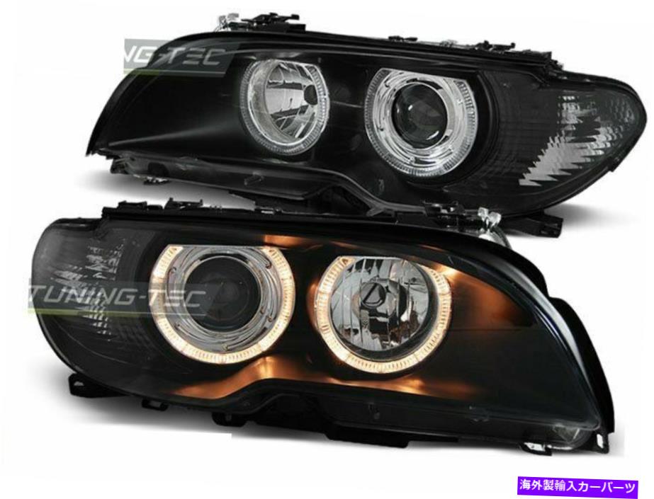 USヘッドライト BMW 3シリーズE46 03-06クーペ・カブリオエンジェル・アイ・ブラック・フレーズ Headlights for BMW 3 Series E46 03-06 COUPE CABRIO Angel Eyes Black FreeShip US【並行輸入品】｜Us Custom Parts Shop USDM