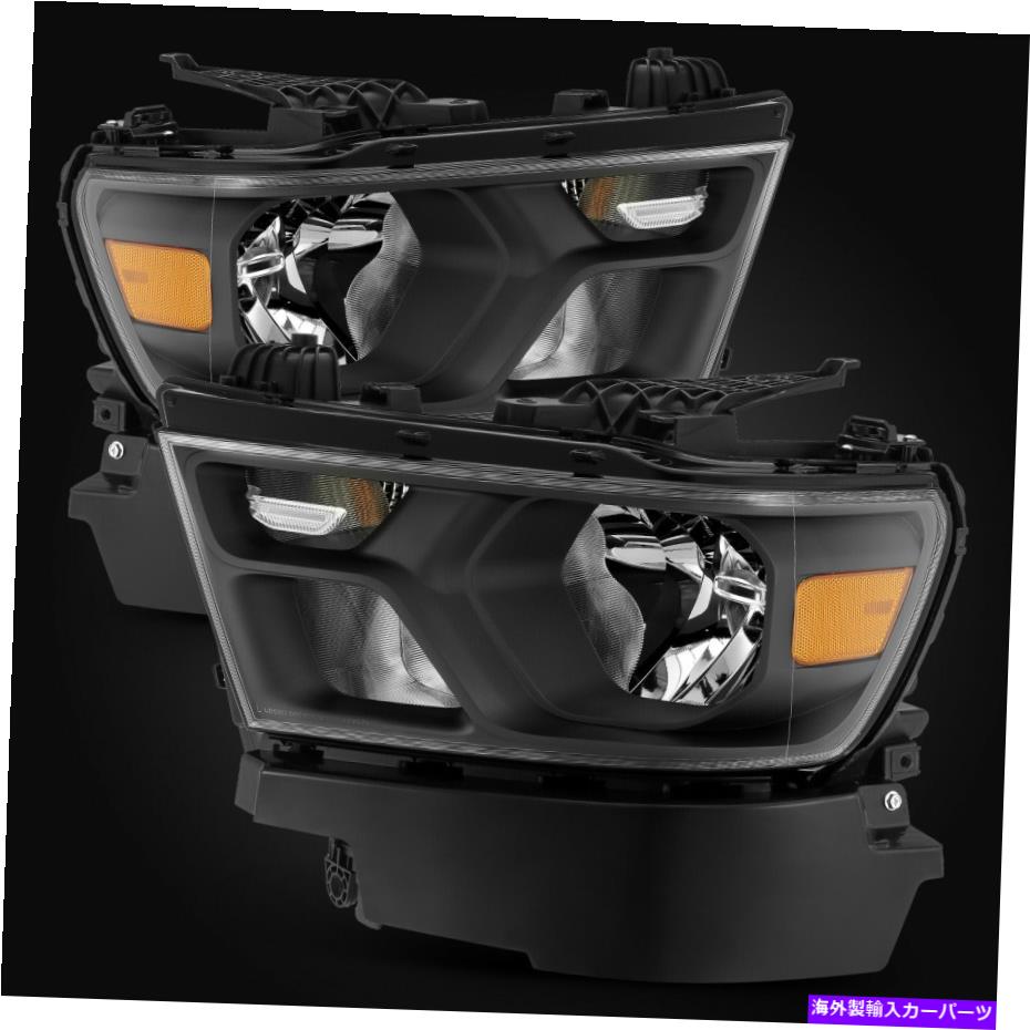 USヘッドライト 2019年2020 RAM 1500ブラッククリスタルヘッドライトアセンブリ左/正しい新品 For 2019 2020 Ram 1500 BlackCrystal Headlights Assembly Left/Right New【並行輸入品】