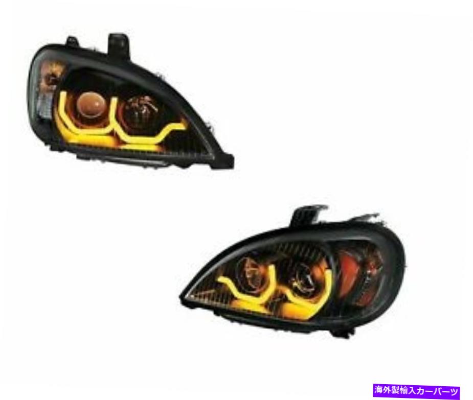 USヘッドライト Freightliner ColumbiaのためのデュアルLEDのアンバーライトバーのペア Pair \