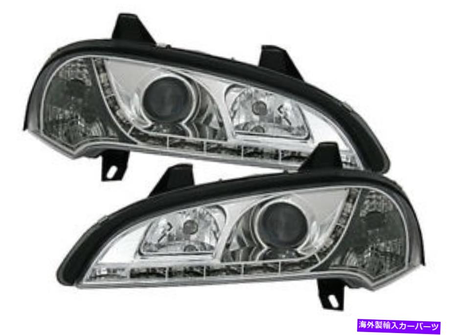 USヘッドライト LED DRLの昼間のランニングライトが付いているOpel Tigra 94-00のためのクロムヘッドライトセット Chrome headlight set for Opel Tigra 94-00 with LED DRL daytime running lights【並行輸入品】