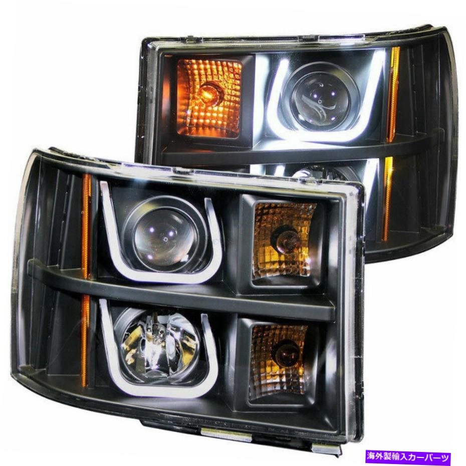 USヘッドライト GMC Sierra 1500/2500/3500のためのAnzo USAプロジェクターのヘッドライトBK W / U-BAR 07-13 Anzo USA Projector Headlights BK w/ U-Bar for GMC Sierra 1500/2500/3500 07-13【並行輸入品】