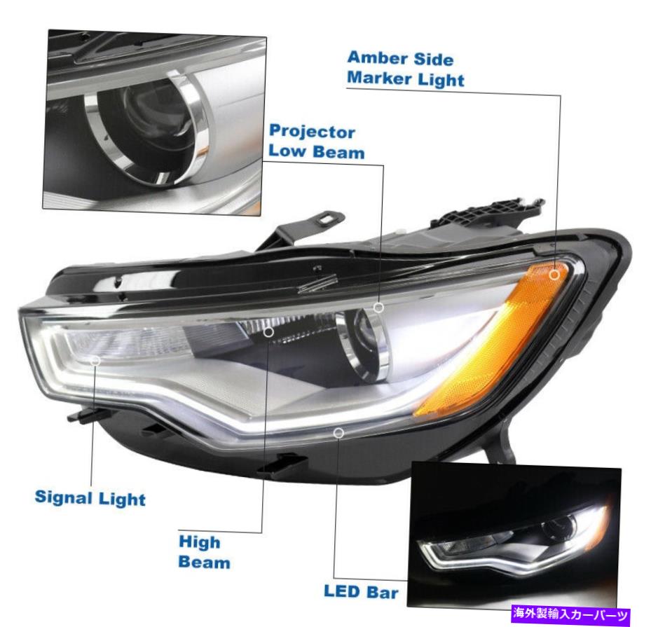 USヘッドライト 2012-2015 Audi A6 S6 HID / Non-AFS LED Chrome ProjectorヘッドライトドライバLH For 2012-2015 Audi A6 S6 HID / Non-AFS LED Chrome Projector Headlight Driver LH【並行輸入品】