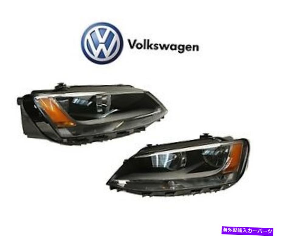 USヘッドライト 左右ハロゲンヘッドライトのお尻のペアセットのVW Jetta 11-16ペアセット Genuine For VW Jetta 11-16 Pair Set of Left & Right Halogen Headlight Assies【並行輸入品】