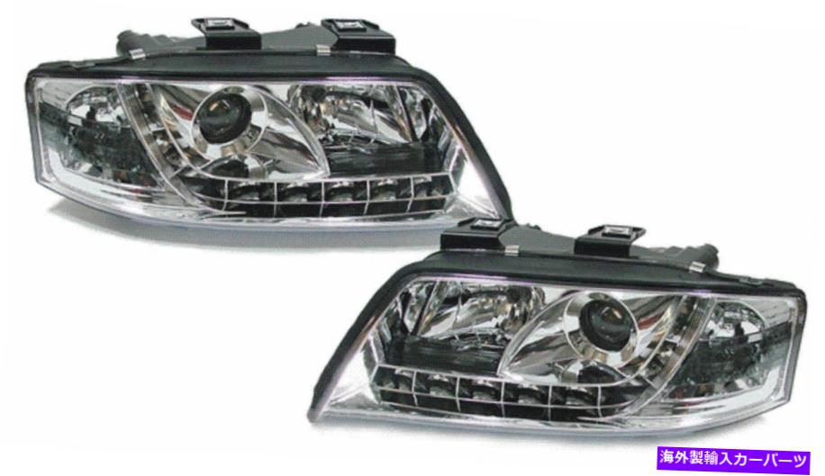 USヘッドライト Audi A6 C5 97-01のための昼間のランニングライトが付いているクロムプロジェクターのヘッドライト Chrome projector headlights with daytime running lights for Audi A6 C5 97-01【並行輸入品】 77,084円