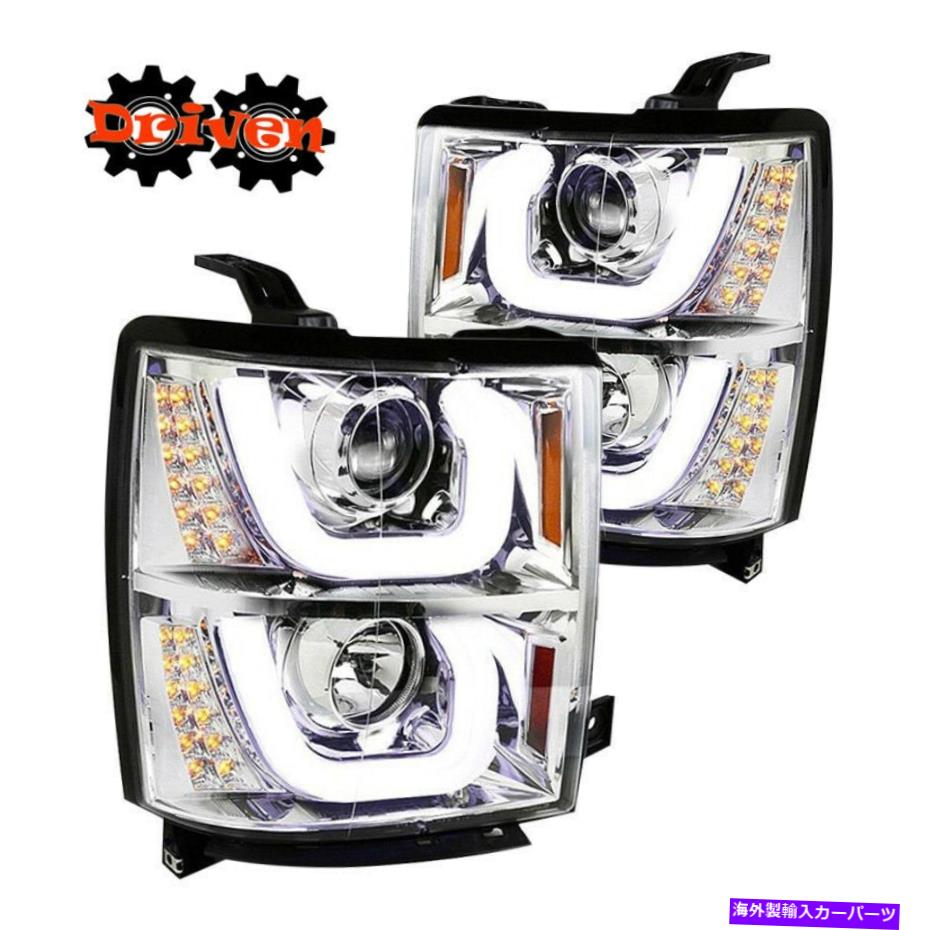 USヘッドライト 14-15のシボリーSilverado 1500 Dual Halo LEDプロジェクターヘッドライトクロームハウジング For 14-15 CHEVY SILVERADO 1500 DUAL HALO LED PROJECTOR HEADLIGHTS CHROME HOUSING【並行輸入品】｜Us Custom Parts Shop USDM