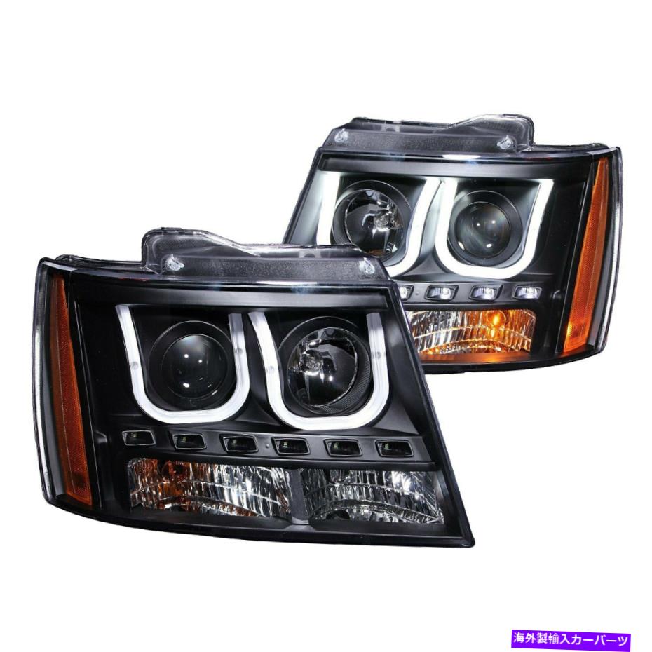USヘッドライト Chevy Tahoe 07-14 Anzo 111273ブラックU-BARプロジェクターヘッドライトW LED DRL For Chevy Tahoe 07-14 Anzo 111273 Black U-Bar Projector Headlights w LED DRL【並行輸入品】