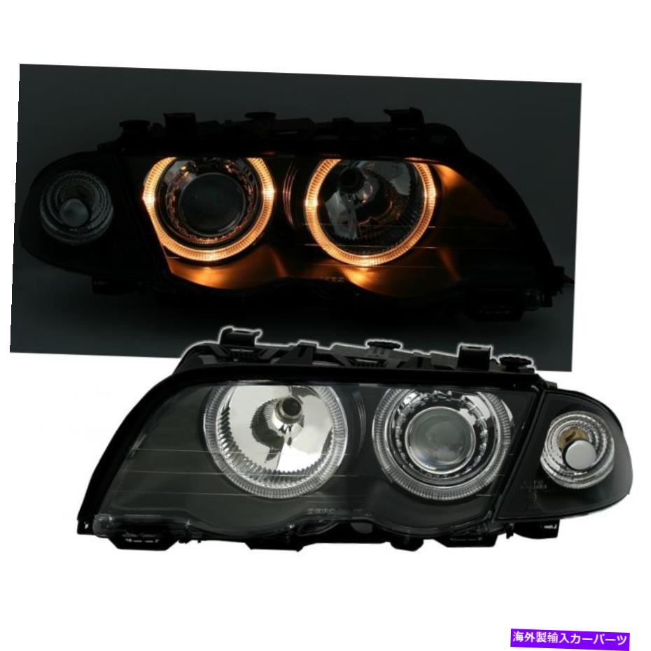USヘッドライト フロントヘッドライト（Angel Eyes）BMW 3 E46 - 黒 Front headlights (Angel Eyes) for BMW 3 E46 - black【並行輸入品】