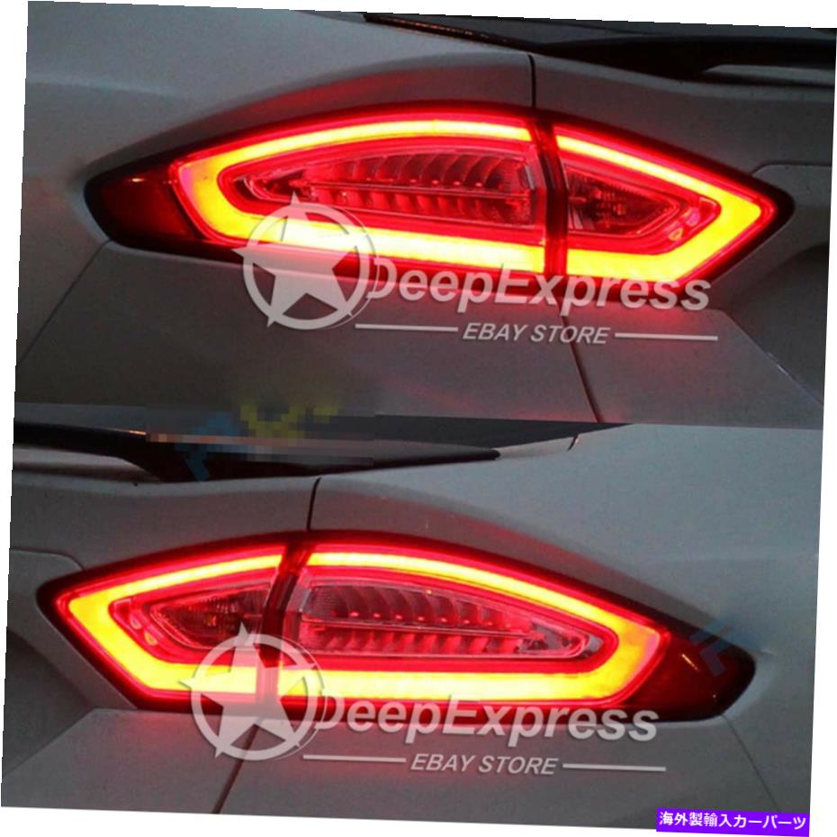 USヘッドライト フォードフュージョン13-16ダーク/赤のLEDテールランプのための4ピースLEDリアライトアセンブリ 4Pcs LED Rear Lights Assembly For Ford Fusion 13-16 Dark / Red LED Tail Lamps【並行輸入品】