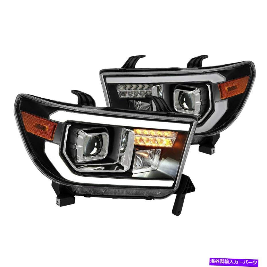 USヘッドライト トヨタツンドラ2007-2013アナゾブラックUバープロジェクターLEDヘッドライト For Toyota Tundra 2007-2013 Anzo Black U-Bar Projector LED Headlights【並行輸入品】