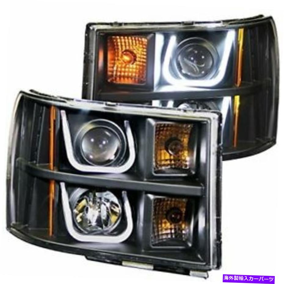 USヘッドライト 2007-2013 GMC Sierra 1500プロジェクターヘッドライトW / U-BARブラックのためのAnzo（111284） ANZO (111284) for 2007-2013 Gmc Sierra 1500 Projector Headlights w/ U-Bar Black【並行輸入品】｜Us Custom Parts Shop USDM