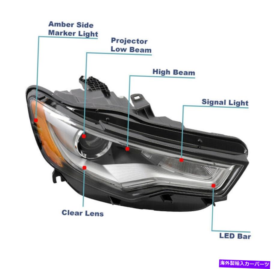 USヘッドライト 2012-2015 Audi A6 S6 HID / Non-AFS LEDプロジェクターヘッドライトChrome Passenger RH For 2012-2015 Audi A6 S6 HID/Non-AFS LED Projector Headlight Chrome Passenger RH【並行輸入品】 78,673円