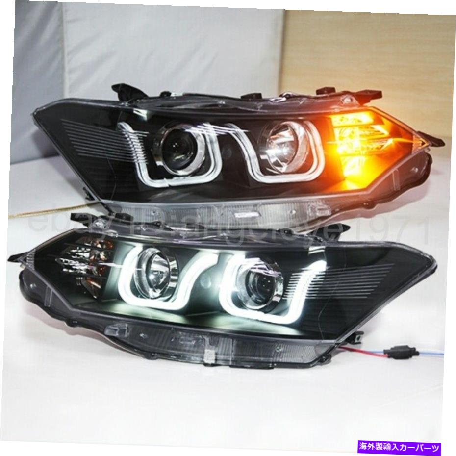 USヘッドライト 2013年から2014年のためにトヨタVios Led Uスタイルの天使の目のヘッドランプヘッドライトLF For 2013-2014 year TOYOTA VIOS LED U Style Angel Eyes Head Lamps Headlights LF【並行輸入品】