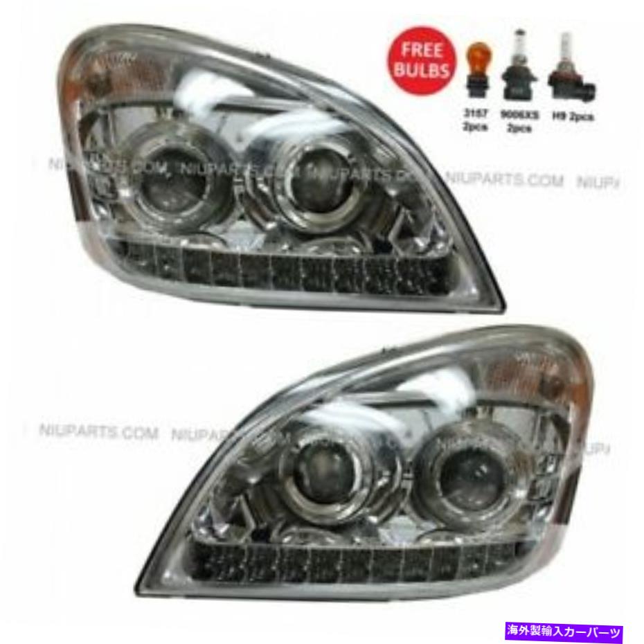 USヘッドライト FreightLiner Cascadia LEDストリッププロジェクターヘッドライトセットLH RH 2008-2017 Freightliner Cascadia LED Strip Projector Headlights Set LH RH NEW 2008-2017【並行輸入品】