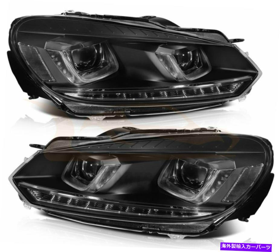 USヘッドライト ペアフィットフォットフォットVolkswagen Golf Mk6 2010-2014 LED DRLヘッドライトアセンブリフロントランプ Pair Fits Volkswagen Golf MK6 2010-2014 LED DRL Headlights Assembly Front Lamp【並行輸入品】 77,084円