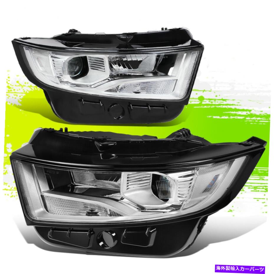 USヘッドライト フォードエッジのためのファクトリースタイルプロジェクターヘッドライトランプ15-18クロムクリアペア Factory Style Projector Headlight Lamps for Ford Edge 15-18 Chrome Clear Pair【並行輸入品】