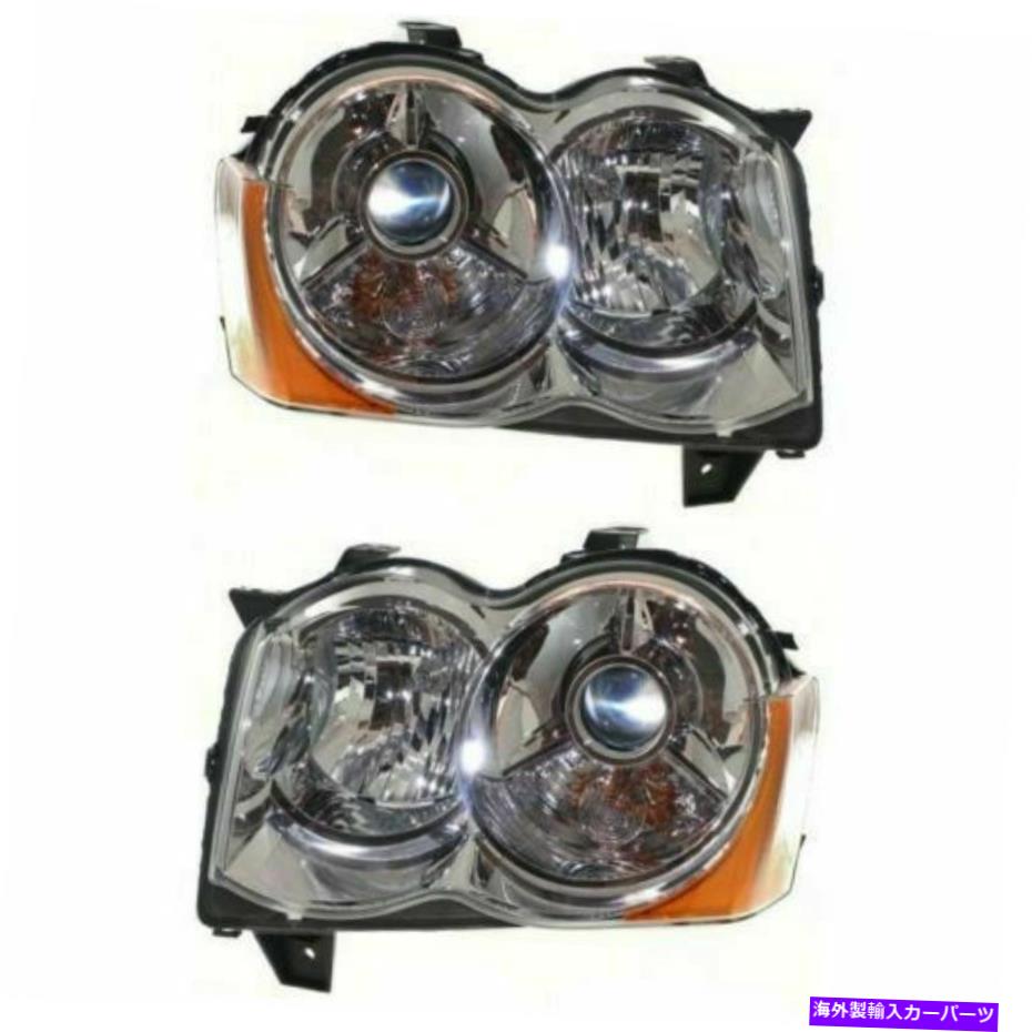 USヘッドライト 新しいヘッドランプレンズとハウジングHIDセット2 LH&RHサイドフィットジープグランドチェロキー New Head Lamp Lens and Housing HID Set of 2 LH & RH Side FitsJeep Grand Cherokee【並行輸入品】