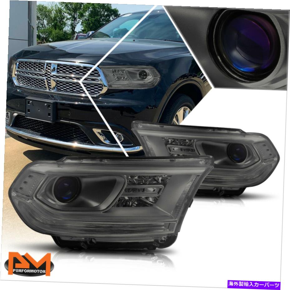USヘッドライト 14-20 Dodge Durangoプロジェクターヘッドライト/ランプセットスモークハウジングクリアコーナー For 14-20 Dodge Durango Projector Headlight/Lamp Set Smoked Housing Clear Corner【並行輸入品】 77,084円