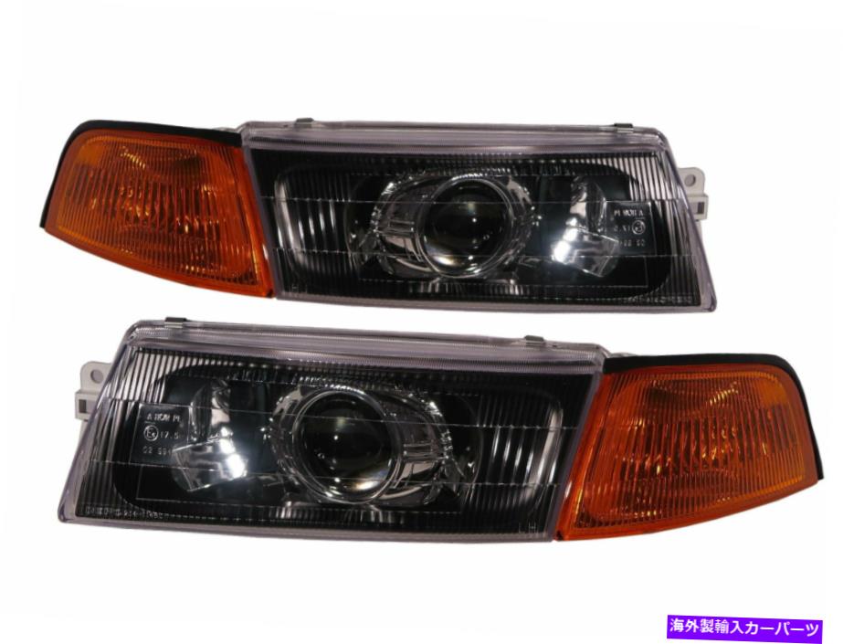 USヘッドライト 三菱LHDのためのランサーEVO 5 98-99プロジェクターヘッドライトブラックW / Sコーナーランプ LANCER EVO 5 98-99 Projector Headlight Black W/S Corner Lamp for Mitsubishi LHD【並行輸入品】