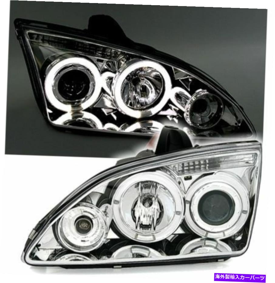 USヘッドライト クロムカラー仕上げエンジェルアイヘッドライトフォードフォーカス2 04-08 Chrome color finish ANGEL EYE Headlights SET for Ford Focus 2 04-08【並行輸入品】|Us Custom Parts Shop USDM