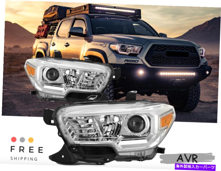 USヘッドライト 16 17 18 18 18 18社の18社の18社のTACOMA SR SR5ヘッドライトレンズクロームペアセットLH RH Fit For 16 17 18 Toyota Tacoma SR SR5 Headlights Lens Chrome Pair Set LH RH【並行輸入品】｜Us Custom Parts Shop USDM