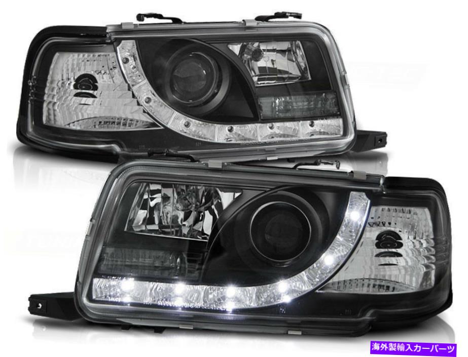 USヘッドライト Audi 80 B4 91-96のためのLED DRLライトが付いている黒い終わりのヘッドライト black finish headlights front lights with LED DRL lights for Audi 80 B4 91-96【並行輸入品】｜Us Custom Parts Shop USDM