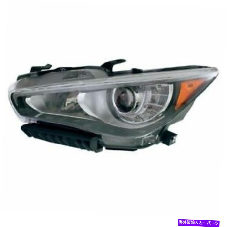 USヘッドライト Q50フロントヘッドライトヘッドランプLEDヘッドライトランプがバルブドライバ側 For 14-17 Q50 Front Headlight Headlamp LED Head Light Lamp with Bulb Driver Side【並行輸入品】