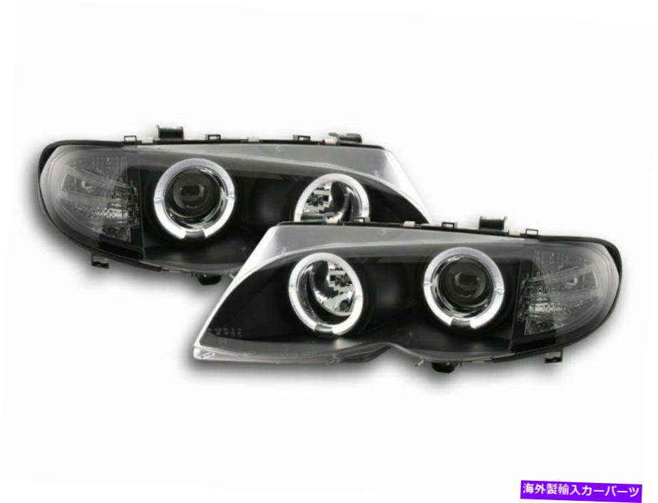 USヘッドライト E46セダン/ツーリング年02-05 RHD車用ブラッククリアエンジェルアイヘッドライトセット Black clear angel eye headlights set for E46 Sedan / Touring Year 02-05 RHD cars【並行輸入品】