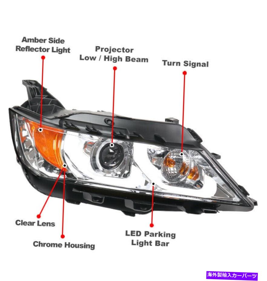 USヘッドライト 14~19のシボレーインパラLEDチューブハロゲンプロジェクターヘッドライトクロム左+右 For 14-19 Chevy Impala LED Tube Halogen Projector Headlights Chrome Left+Right【並行輸入品】｜Us Custom Parts Shop USDM