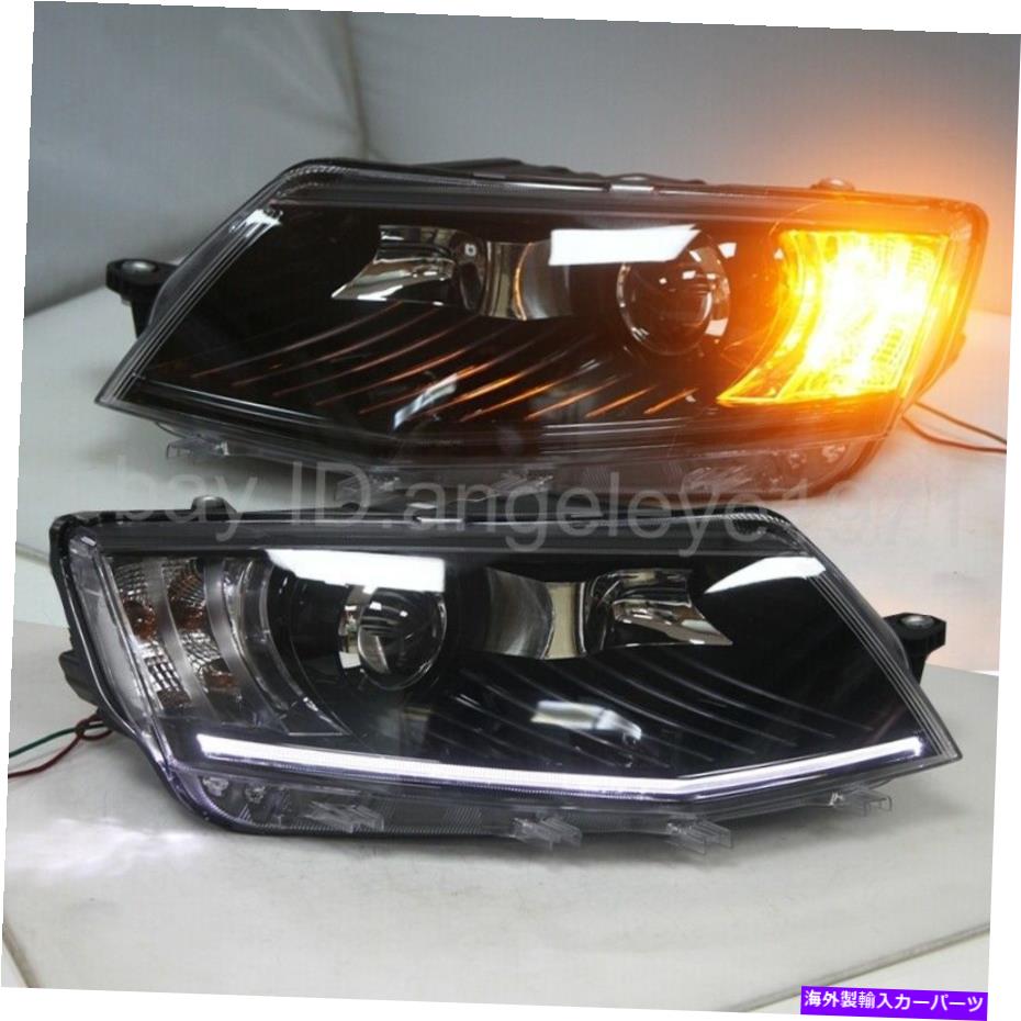 USヘッドライト Skoda Octavia LEDのフロントランプが2015-2017年PWのためのLEDストリップヘッドライト LED strip head lights For Skoda Octavia LED front lamps lights 2015-2017 year PW【並行輸入品】