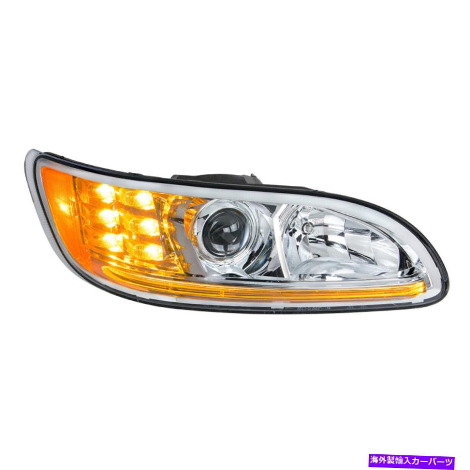 USヘッドライト PeterBilt用の助手席側クロム投影ヘッドライトW / LED DRL&ターン Passenger Side Chrome Projection Headlight w/ LED DRL & Turn for Peterbilt【並行輸入品】|Us Custom Parts Shop USDM