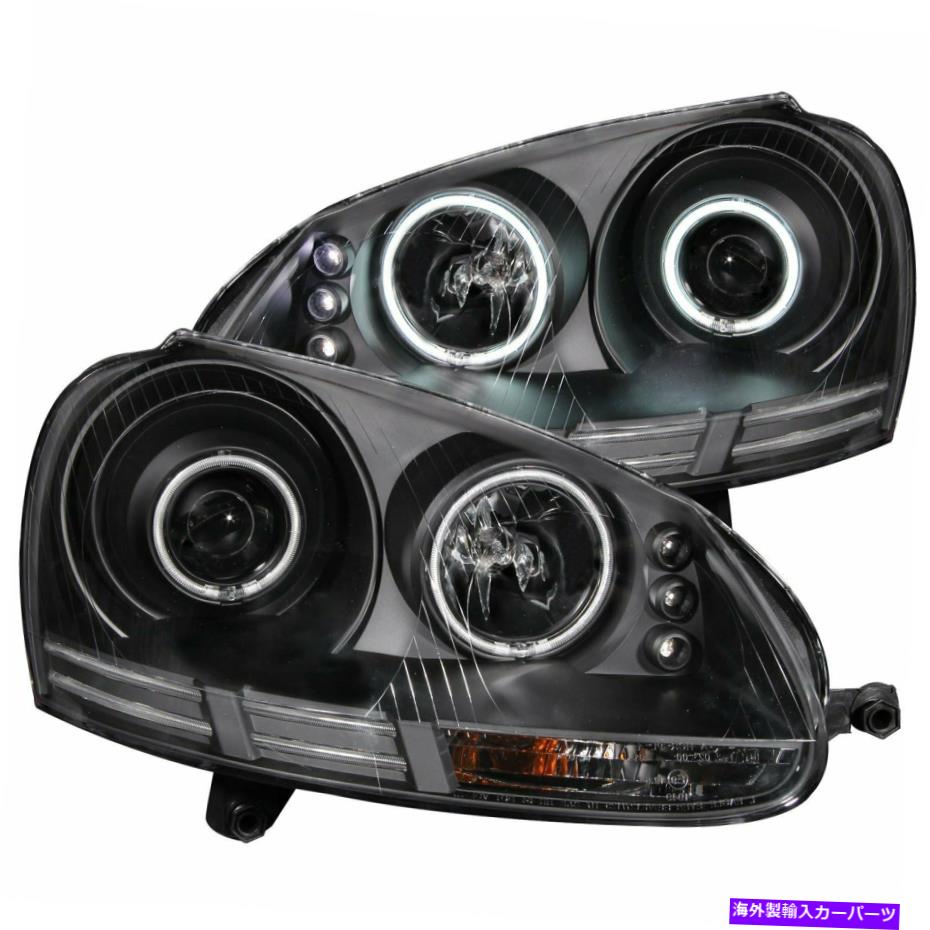 USヘッドライト 2006年から2009年のためのAnzoプロジェクターのヘッドライトW / HaloブラックVolkswagen Rabbit 121345 ANZO Projector Headlights w/ Halo Black For 2006-2009 Volkswagen Rabbit 121345【並行輸入品】｜Us Custom Parts Shop USDM
