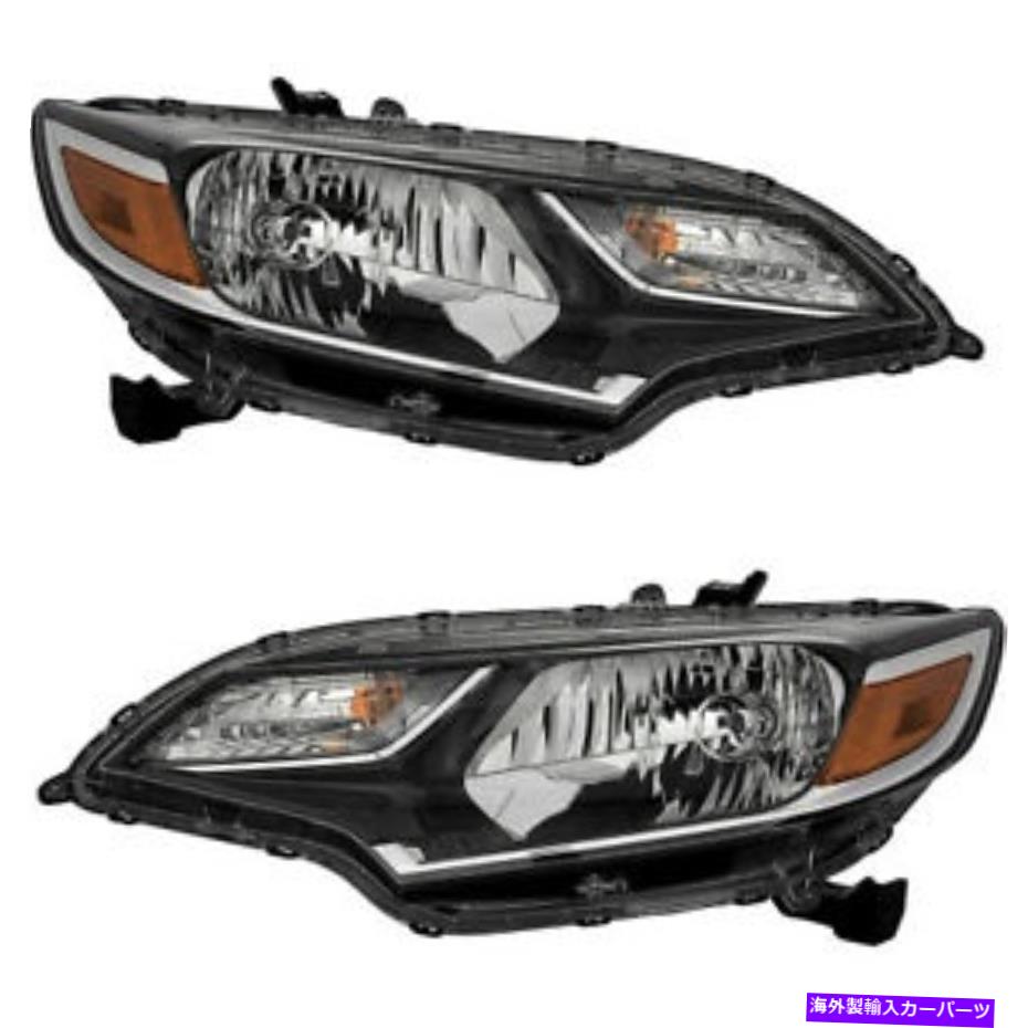 USヘッドライト 2018-2019ホンダフィットのためのハロゲンヘッドライトヘッドライトアセンブリ新しいペアセット Halogen Headlights Headlight Assembly NEW Pair Set for 2018-2019 Honda Fit【並行輸入品】