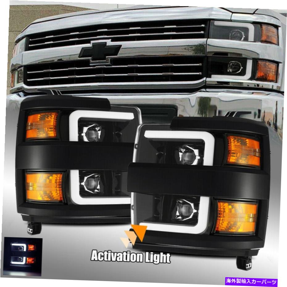 USヘッドライト 2015-2019 Silverado 2500/3500作動ライトポリッシュブラックプロジェクターヘッドライト 2015-2019 Silverado 2500/3500 Activation Light Polish Black Projector Headlights【並行輸入品】